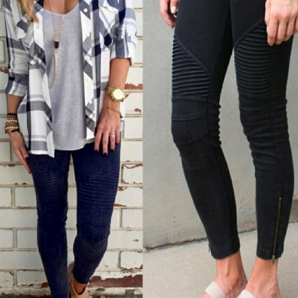 Moto Jeggings - Black - Picture 2 of 4